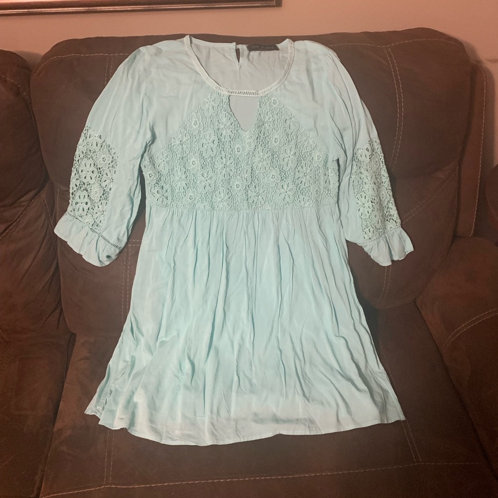 Love Kuza Mint Crochet Boho Dress